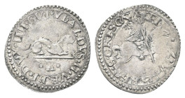 URBINO
Guidobaldo II della Rovere, 1538-1574.
Armellino. 
Dr. GVI VBALDVS II VRBI DVX IIII. Ermellino gradiente vero d.; sotto, E.
Rv. S CRESCN - ...
