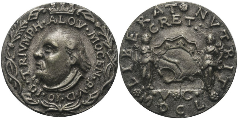 VENEZIA
Alvise Leonardo Mocenigo, 1583-1654
Candia. medaglia opus anonimo.
Dr...