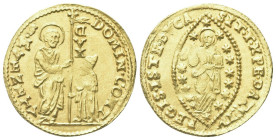 VENEZIA
Domenico Contarini Doge CIV, 1659-1675.
Zecchino, D rovesciata sull’orifiamma.
Dr. DOMIN CONT - S M VENETV. San Marco stante verso s., porg...