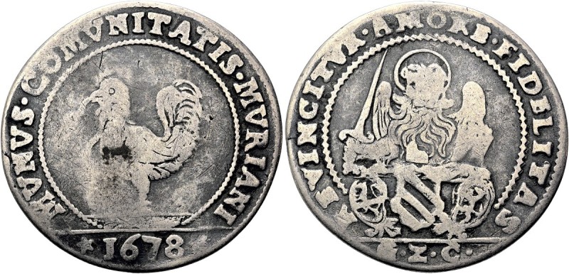 VENEZIA
Alvise Contarini Doge CVI, 1676-1684.
Murano. Osella 1678.
Dr. REVINC...