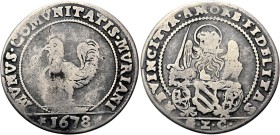 VENEZIA
Alvise Contarini Doge CVI, 1676-1684.
Murano. Osella 1678.
Dr. REVINCITVR AMORE FIDELITAS (La fedeltà è legata strettamente con l'amore). L...