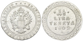 VENEZIA
Francesco I (II) d’Asburgo Lorena, Imperatore di Germania e Duca di Venezia, 1797-1805.
Una Lira e Mezzo 1802, zecca di Vienna.
Dr. Aquila ...