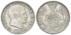 VENEZIA
Napoleone I Re d’Italia, 1805-1814.
2 Lire 1813 II Tipo alabarde con puntali sagomati.
Dr. Testa nuda a d.
Rv. Stemma coronato su padiglio...