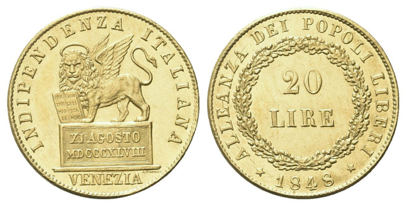 VENEZIA
Governo Provvisorio di Venezia, 1848-1849.
20 Lire 1848.
Dr. INDIPEND...
