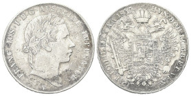 VENEZIA
Francesco Giuseppe I d’Asburgo Lorena, 1848-1866.
Scudo Nuovo da 6 Lire 1853.
Dr. Testa laureata a d.
Rv. Aquila bicipite coronata con ste...