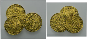 VENEZIA
Zecchini, lotto di 3 : 2 Alvise IV Mocenigo, 1 M A Giustinian.

2 da montatura, 1 forato