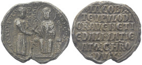 VENEZIA
Iacopo Tiepolo Doge XLIII, 1229-1249.
Bolla plumbea.
Dr. • IA • TEVPVLO - (lungo l’asta a s.) DVX - (lungo l’asta a d.) S / C / S - MARCVS....