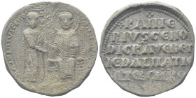 VENEZIA
Ranieri Zeno Doge XLV, 1253-1268.
Bolla plumbea.
Dr. RANIERIVS GENO• (lungo l’asta a s.) DVX - (lungo l’asta a d.) S / C / S -MARCVS. Il do...