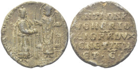VENEZIA
Antonio Venier Doge LXII, 1382-1400. 
Bolla plumbea.
Dr. ANThONI’•VENERIO DVX• - S•MARCVS. Il doge stante, di tre quarti, tiene con la mano...