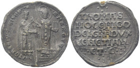 VENEZIA
Tomaso Mocenigo doge LXIV, 1413-1423. 
Bolla plumbea.
Dr. TOMAS MOCENIGO DVX - •S•MARCVS•. Il doge stante, di tre quarti, tiene con la mano...