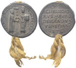 VENEZIA
Cristoforo Moro Doge LXVII, 1462-1471. 
Bolla plumbea con cordone.
Dr. CHRISTOFORVS•MAVRO• (lungo l’asta a s.) DVX - •S•MARCVS•. Il doge st...