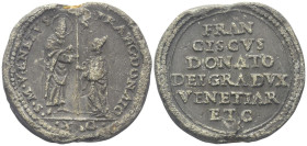 VENEZIA
Francesco Donà Doge LXXIX, 1545-1553.
Bolla plumbea.
Dr. •S•M•VENETVS• - •FRANC•DONATO / DVX. San Marco, stante verso s., tiene con la mano...