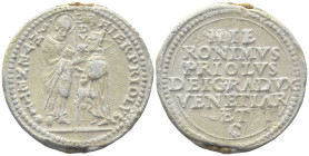 VENEZIA
Gerolamo Priuli Doge LXXXIII, 1559-1567.
Bolla in piombo.
Dr. S M VENETI (lungo l’asta) DVX - HIER PRIOLVS. San Marco, stante verso s., tie...