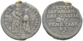 VENEZIA
Pietro Loredan Doge LXXXIV, 1567-1570.
Bolla plumbea.
Dr. •S•M•VENETI (lungo l’asta DVX) - •PET•LAVREDAN. San Marco, stante verso s., tiene...