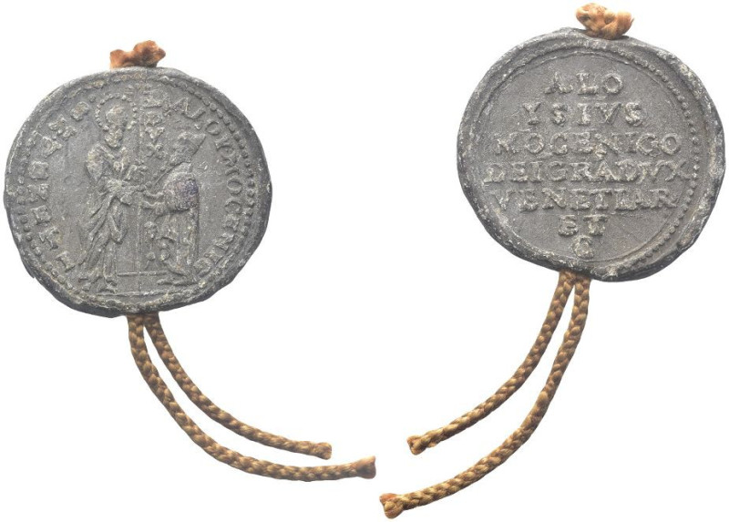 VENEZIA
Alvise I Mocenigo Doge LXXXV, 1570-1577.
Bolla plumbea con cordone.
D...