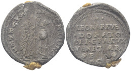 VENEZIA
Leonardo Loredan Doge LXXV, 1501-1521.
Bolla plumbea.
Dr. •S•M•VENET (lungo l’asta) DVX - LEON•DON. San Marco, stante verso s., tiene con l...