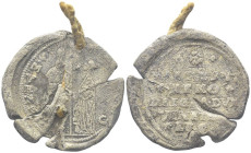 VENEZIA
Marcantonio Memmo Doge XCI, 1612-1615.
Bolla plumbea con cordone.
Dr. •S•M•VENET (lungo l’asta) DVX - M•ANT•MEMO. San Marco, stante verso s...