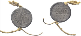 VENEZIA
Antonio Priuli Doge XCIV, 1618-1623.
Bolla plumbea con cordone.
Dr. S•M•VENET• (lungo l’asta DVX) - ANT•PRIOLO. San Marco, stante verso s.,...