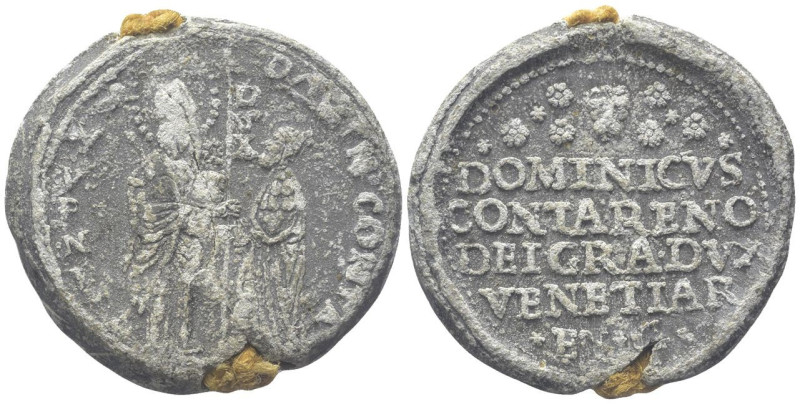 VENEZIA
Domenico Contarini Doge CIV, 1659-1675.
Bolla plumbea.
Dr. •S•M•VENET...