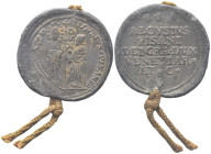 VENEZIA
Alvise Pisani Doge CXIV, 1735-1741. 
Bolla plumbea.
Dr. •S•M•V(ENET) (lungo l’asta) DVX - ALOYSIVS*PISANI*. San Marco, stante verso s., tie...