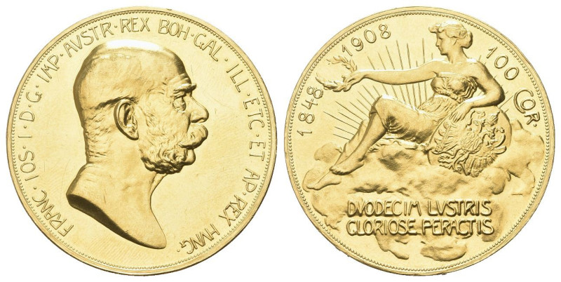 AUSTRIA
Francesco Giuseppe I d’Asburgo Lorena, 1848-1916.
100 Corona 1908, zec...