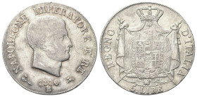 BOLOGNA
Napoleone I Re d’Italia, 1805-1814.
5 Lire 1810, I° Tipo.
Dr. Testa nuda a d.
Rv. Stemma coronato su padiglione sorretto da alabarde decus...