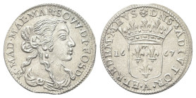 FOSDINOVO
Maria Maddalena Centurioni, moglie di Pasquale Malaspina, 1663-1669.
Luigino 1667.
Dr. M MAD MAL MAR SOVV DI FOSD. Busto drappeggiato a s...