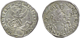 CARMAGNOLA - MICHELE ANTONIO DI SALUZZO (1504-1528) - Cornuto con contromarca genovese
Argento
MIR 146 Molto raro
q.SPL
