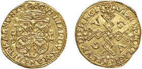 CASALE MONFERRATO - GUGLIALMO GONZAGA (1575-1587) - Scudo d'oro del sole
Oro
CNI 301/16 Raro
Di notevole freschezza d'aspetto
SPL-FDC