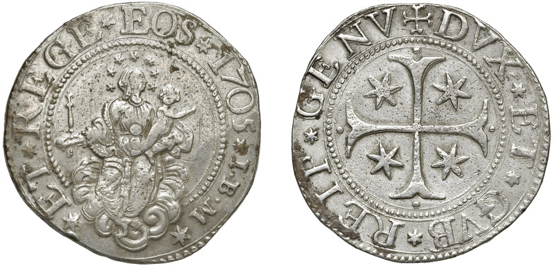 GENOVA - DOGI BIENNALI (Terza fase, 1637-1796) - Scudo stretto, 1705
Argento
L...