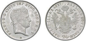 MILANO - FERDINANDO I (1835-1848) - 20 kreuzer 1837
Argento
Gigante 122 Molto rara
m.SPL/q.FDC