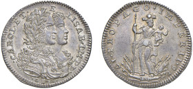 NAPOLI - CARLO VII D'ASBURGO (1711-1734) - Tarì 1716
Argento
MIR 325 Pannuti Riccio 17
Bella patina di vecchia raccolta
SPL-FDC