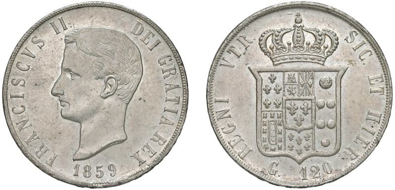 NAPOLI - FRANCESCO II (1859-1860) - Piastra 1859
Argento
Gigante 1
Ottimo SPL...