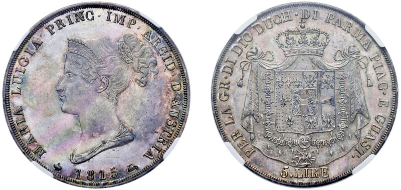 PARMA - MARIA LUIGIA (1815-1847) - 5 lire 1815
Argento
Gigante 5  Non comune
...