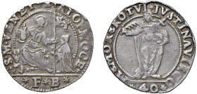 VENEZIA - ALVISE I MOCENIGO (1570-1577) - 40 soldi
Argento
Paolucci 7
Lieve tosatura (8,30 gr)
q.BB