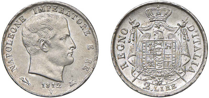 NAPOLEONE I, Re d'Italia (1805-1814) - 2 lire 1812, Venezia
Argento
Gigante 13...