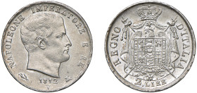 NAPOLEONE I, Re d'Italia (1805-1814) - 2 lire 1812, Venezia
Argento
Gigante 135 Raro
Lievi segnetti. Rovescio di notevole qualità con fondi lucenti...