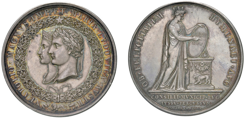 MEDAGLIE NAPOLEONICHE - Matrimonio con Maria Luigia, 1810
Argento
Diam. 49 mm ...