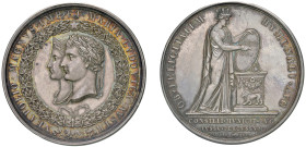 MEDAGLIE NAPOLEONICHE - Matrimonio con Maria Luigia, 1810
Argento
Diam. 49 mm - Peso 70,01 gr.
Bramsen 960  Rara
q.FDC/m.SPL