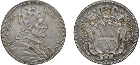 CLEMENTE XII (1730-1740) - Testone 1735
Argento
Muntoni 58
Lievi graffietti nel campo al D/. Bella patina iridescente al /R
SPL/q.FDC