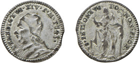 BENEDETTO XIV (1740-1758) - Muraiola da 4 bolognini 1745, Bologna
Mistura
Muntoni 233a Raro
Di ottima qualità per la tipologia. Buona argentatura
...