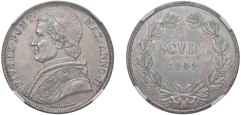 ROMA - PIO IX (1846-1870) - Scudo 1848, anno II
Argento
Gigante 59 Raro
NGC M...