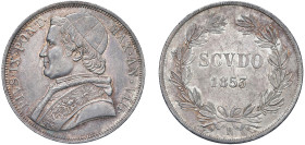 PIO IX (1846-1870) - Scudo 1853, anno VIII, Roma
Argento
Gigante 63
Debolezze di conio. Bella patina
SPL-FDC