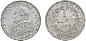 PIO IX (1846-1870) - 1 lira 1866, busto medio
Argento
Gigante 196 Rara
Conservazione eccezionale
FDC