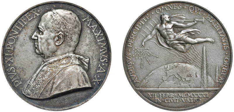 PIO XI (1922-1939) - Stazione radio vaticana, anno X
Argento
Diam. 44 mm - Pes...