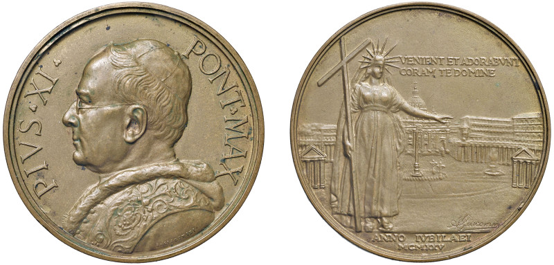 PIO XI (1922-1939) - La chiesa con piazza S. Pietro, 1925
Bronzo
Diam. 43,6 mm...