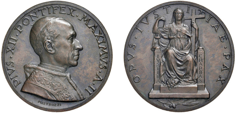 PIO XII (1939-1958) - Esortazione alla pace, anno II
Bronzo
Diam. 44 mm - Peso...
