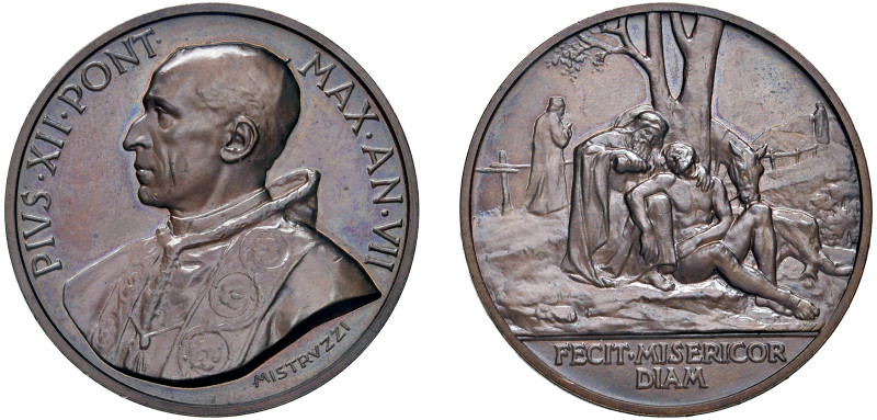 PIO XII (1939-1958) - Il buon samaritano, anno VII
Bronzo
Diam. 44 mm - Peso 3...