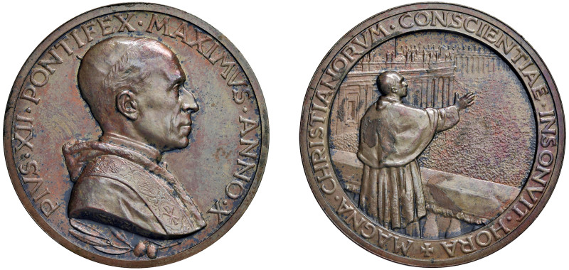 PIO XII (1939-1958) - Discorso Pasqua 1948, anno X
Bronzo
Diam. 44 mm - Peso 3...
