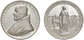 GIOVANNI XXIII (1958-1963) - Celebrazione centenario di Lourdes, anno I
Argento
Diam. 44 mm - Peso 39,89 gr.
Bartolotti E.959
q.FDC/FS